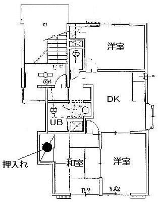 池田町池野　池田町の中心地　使い勝手の良い角地の３DK