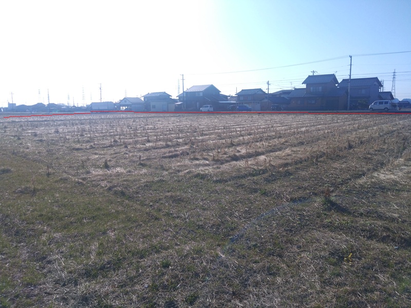 池田町沓井地区 （農用地　田）  　県道 沿い半分の７８１坪は除外地(一種農地）です！